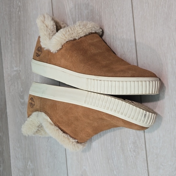 Timberland Women Skyla Bay A2CDJ Ankle Leather Faux fur 8.5 boots shoes - Picture 9 of 11